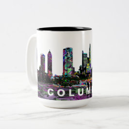 Columbus Graffiti Skyline Två-Tonad Mugg