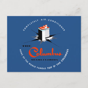 Columbus Hotel Miami Florida Vykort