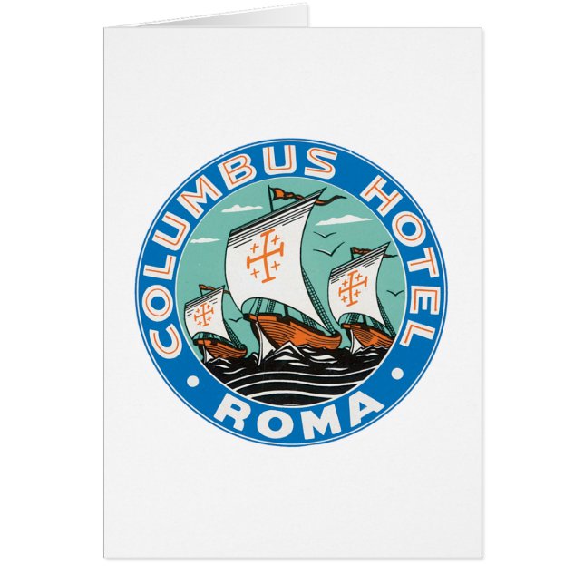 Columbus Hotel, Roma Hälsningskort (Framsidan)