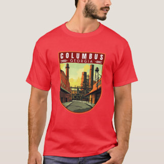 Columbus i Georgia USA Vintage Researbetat Emblem T Shirt