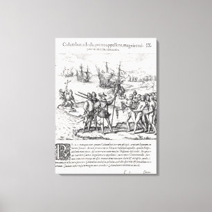 Columbus i vad kallades först Indien Canvastryck