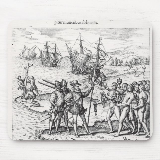 Columbus i vad kallades först Indien Musmatta (Framsidan)