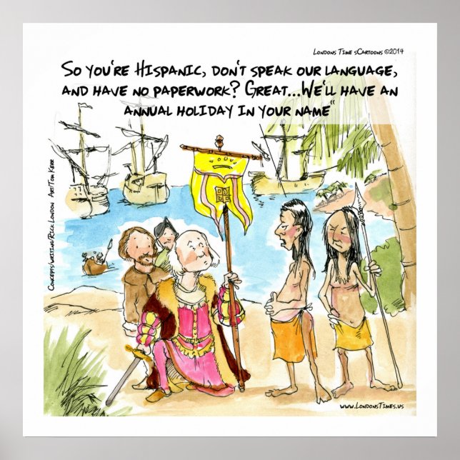 Columbus Immigrations to America Funny Poster (Framsidan)