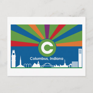 Columbus Indiana Flagga-vykort Vykort