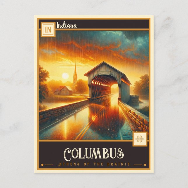 Columbus, Indiana | VINTAGE Vykort (Framsida)