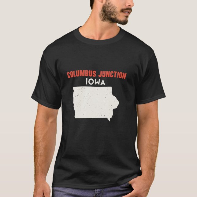 Columbus Junction Iowa USA State America Travel Io T Shirt (Framsida)