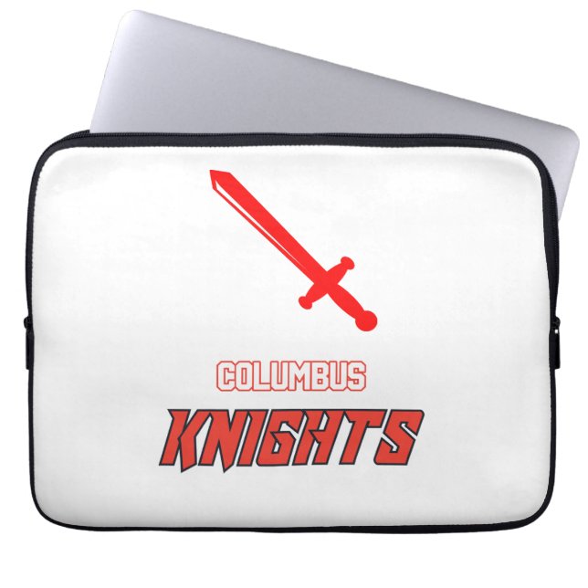 Columbus Knights vit Laptop Fodral (Framsidan)