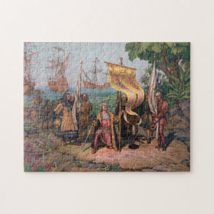 Columbus Landing in America Painting (1892) Pussel
