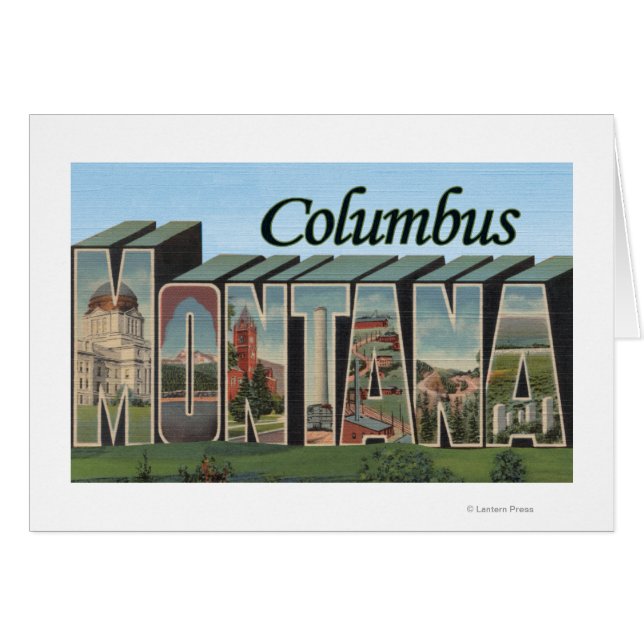Columbus Montana - Stora Brev Scenes Hälsningskort (Framsidan Horizontal)
