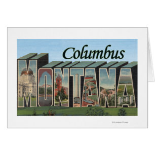 Columbus Montana - stora brevplatser Hälsningskort