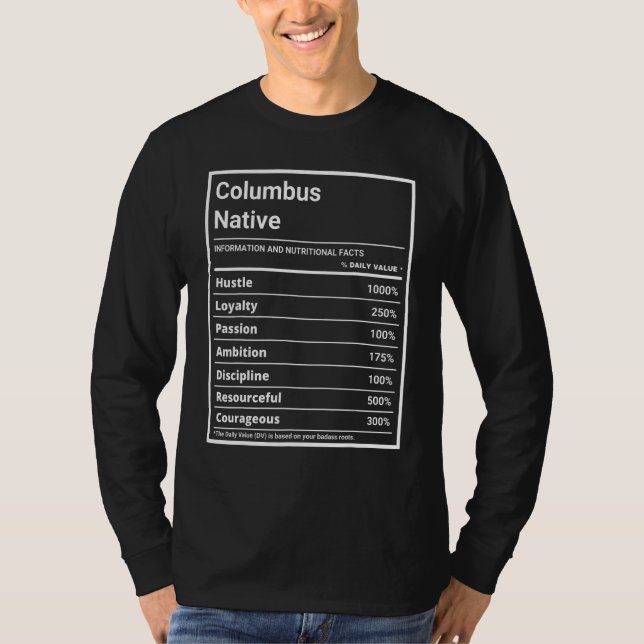 Columbus Native Funny Nutrition Pride T Shirt (Framsida)