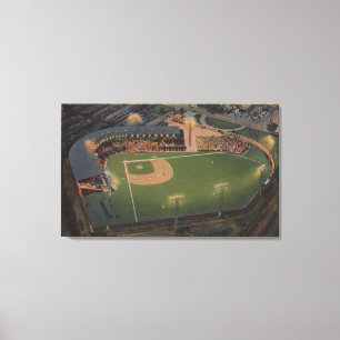 Columbus OH - antenn av röd fågelbaseball Canvastryck