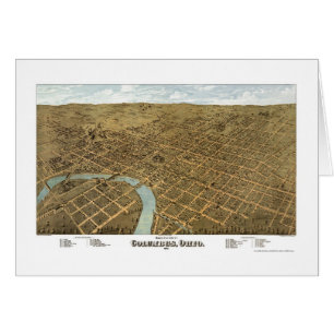 Columbus OH panorama- karta - 1872 Hälsningskort