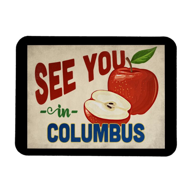 Columbus Ohio Apple - Vintage resor Magnet (Horisontell)