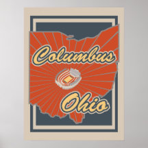 Columbus, Ohio Art Print - Travel Poster - 18 x 24