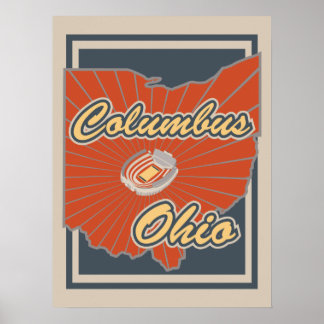 Columbus, Ohio Art Print - Travel Poster - 18 x 24