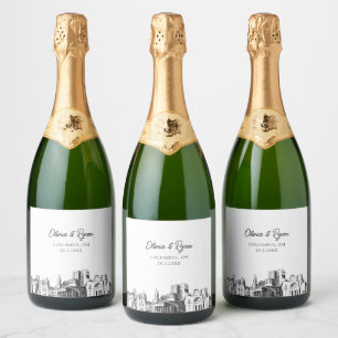 Columbus Ohio Bröllop Champagne-etikett