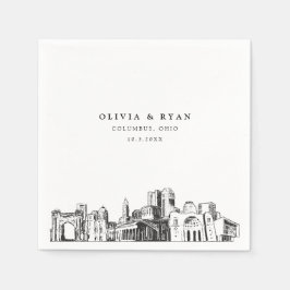Columbus Ohio Bröllop minimalist Papper Pappersservett