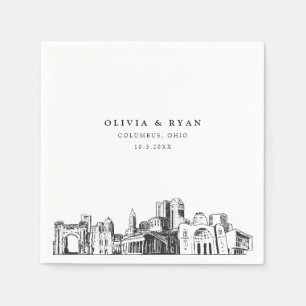 Columbus Ohio Bröllop minimalist Papper Pappersservett