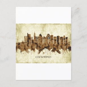 Columbus Ohio Cityscape Helg Vykort