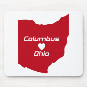 Columbus Ohio Heart T-Shirt U.S. Anpassningsbar Bl Musmatta