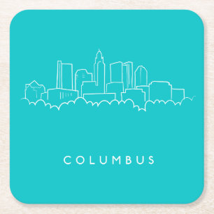 Columbus Ohio horisont Underlägg Papper Kvadrat