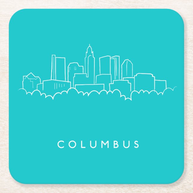 Columbus Ohio horisont Underlägg Papper Kvadrat (Framsidan)