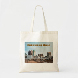 Columbus Ohio i centrala staden Scene med Namn Tygkasse