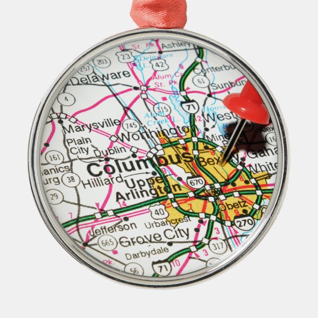 Columbus Ohio Julgransprydnad Metall (Framsidan)