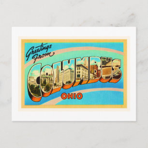 Columbus Ohio OH Gammalt Resminne från Resa Souven Vykort