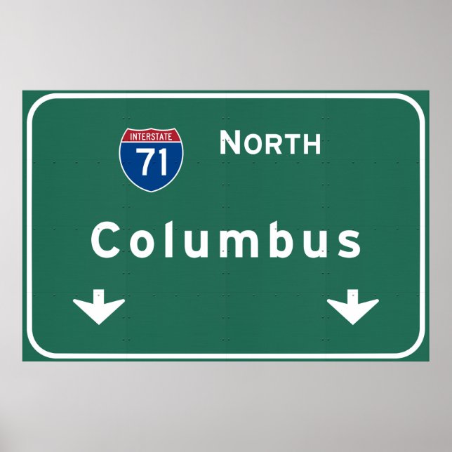 Columbus Ohio oh Interstate Highway Freeway Road : Poster (Framsidan)