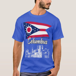 Columbus Ohio OH Souvenir Siluett Flagga Design fr T Shirt