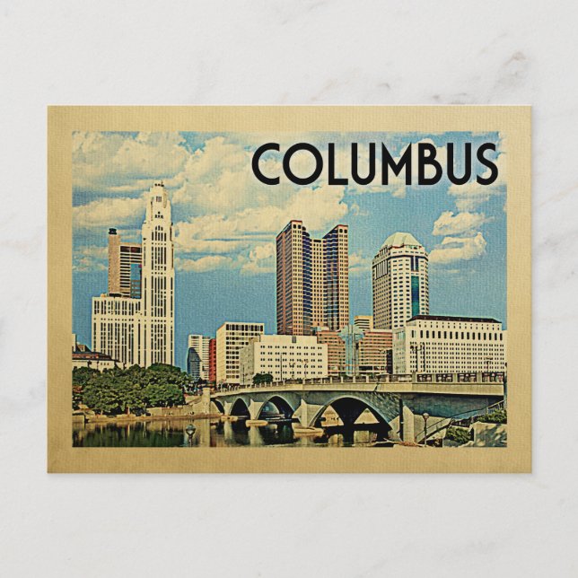 Columbus Ohio Postcard Vintage resor Vykort (Framsida)