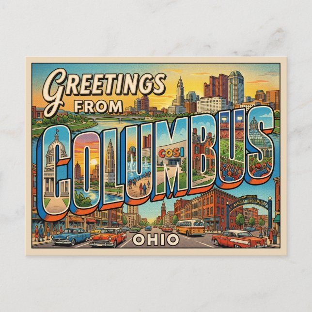 Columbus Ohio Resa  Vykort (Framsida)