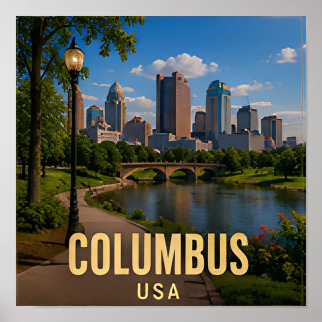 Columbus Ohio Riverfront Resa Present Poster (Framsidan)