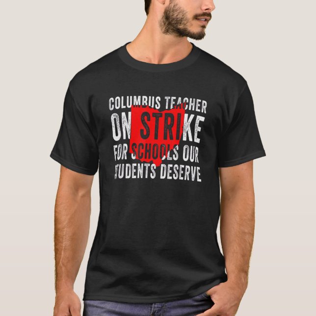 Columbus Ohio School Teacher Strejka OH Teacher 12 T Shirt (Framsida)