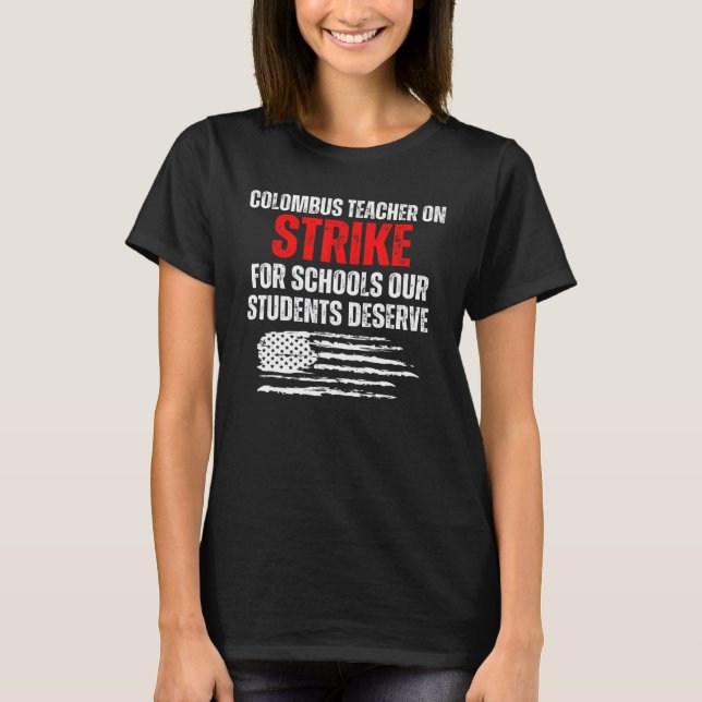 Columbus Ohio School Teacher Strejka OH Teacher US T Shirt (Framsida)