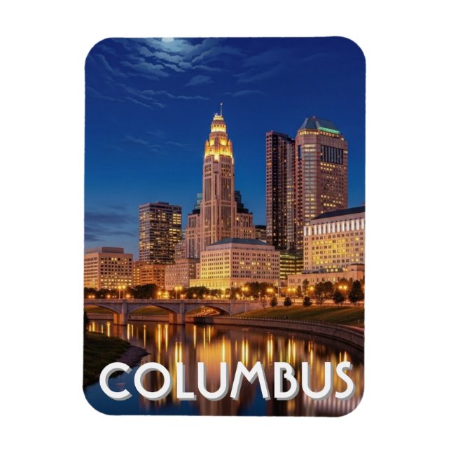 Columbus Ohio Siluett Resa Magnet (Vertikal)