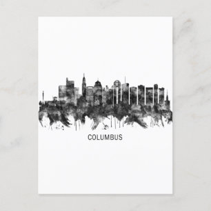 Columbus Ohio skyline BW Helg Vykort