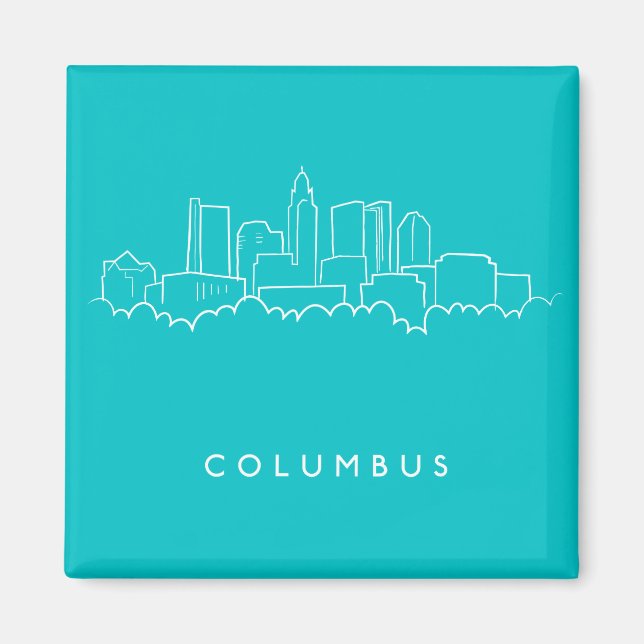 Columbus, Ohio Skyline Magnet (Framsidan)