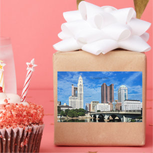 Columbus, Ohio-skyline Rektangulärt Klistermärke