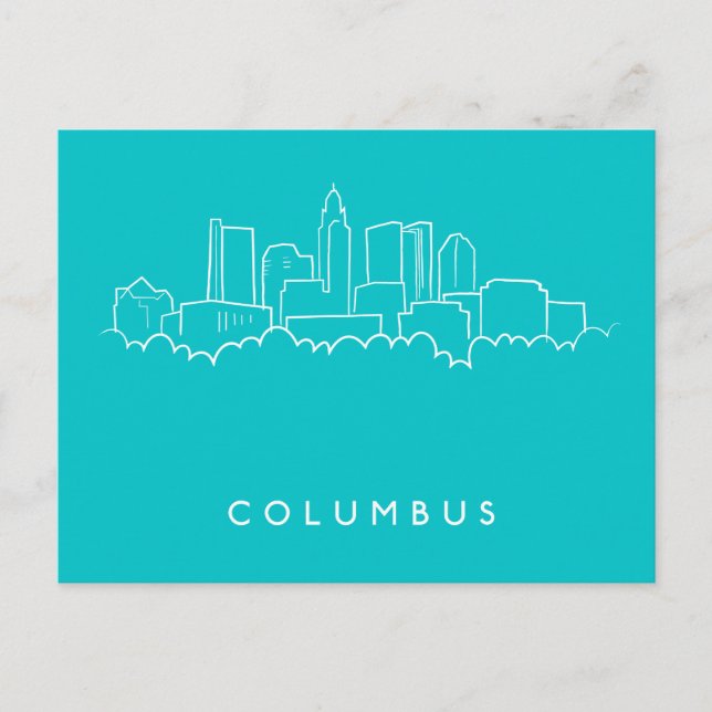 Columbus, Ohio Skyline Vykort (Framsida)