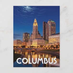 Columbus Ohio Stadssiluett Resa Vykort
