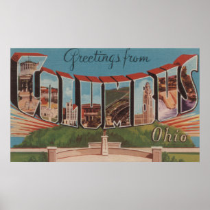 Columbus Ohio - stora brevplatser 2 Poster