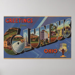 Columbus Ohio - stora brevplatser 3 Poster