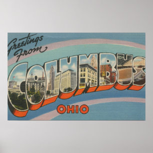 Columbus Ohio - stora brevplatser 4 Poster