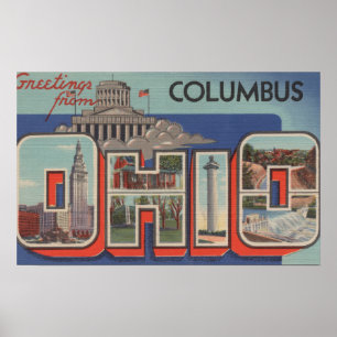 Columbus Ohio - stora brevplatser Poster