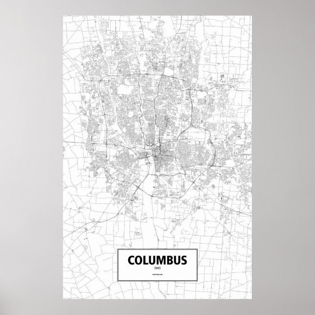 Columbus, Ohio (svart på vit) Poster (Framsidan)
