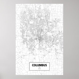 Columbus, Ohio (svart på vitt) Poster