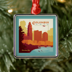 Columbus Ohio The Arch City Julgransprydnad Metall